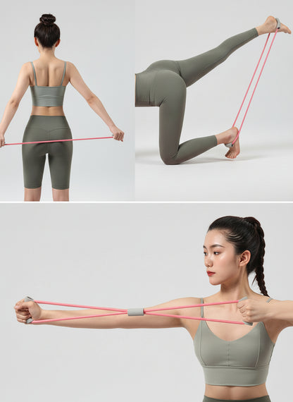 Figure 8 Elastic Band Back Training Elastic Rope Exercise Stretch Rope Training Back Tension Rope Tension Belt Figure 8 Tensioner