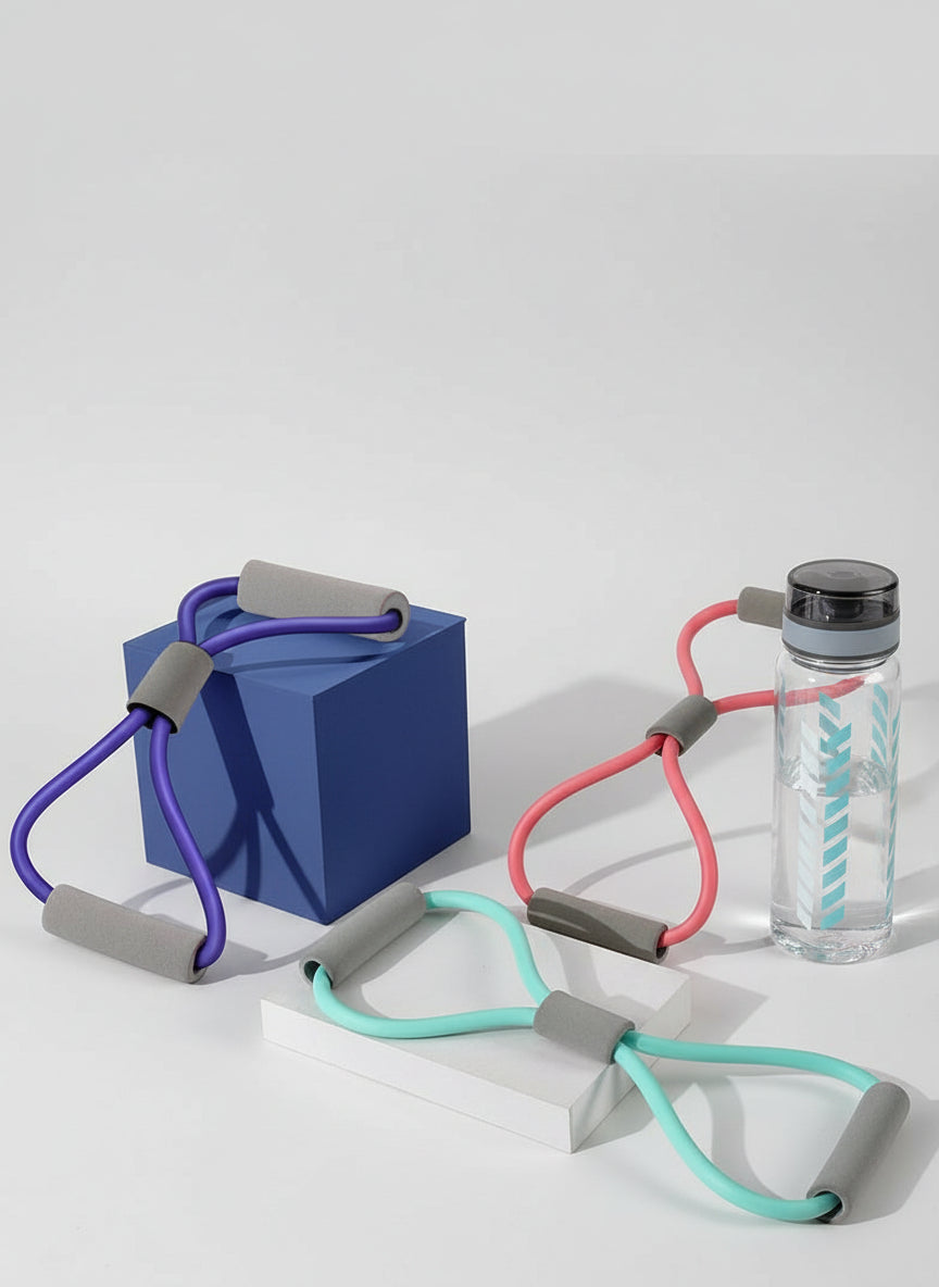 Figure 8 Elastic Band Back Training Elastic Rope Exercise Stretch Rope Training Back Tension Rope Tension Belt Figure 8 Tensioner