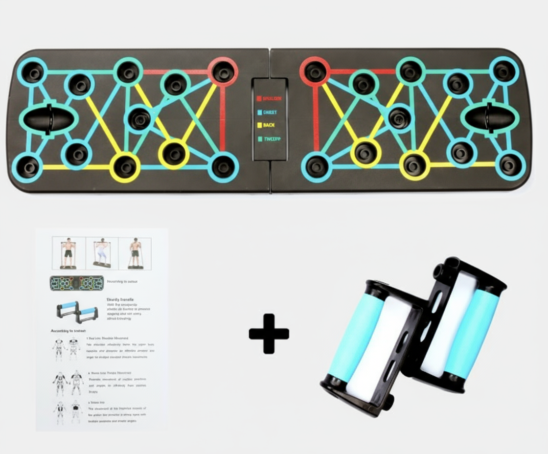 Multifunctional Folding Push-Up Fitness Board + Anti-break Pull Rope