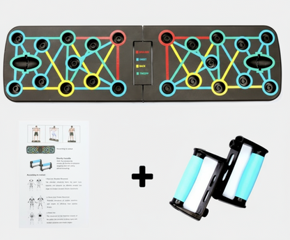 Multifunctional Folding Push-Up Fitness Board + Anti-break Pull Rope