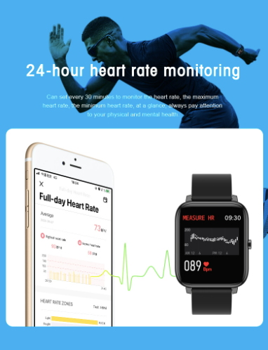 P22 Smartwatch Fitness Running Watch, Bluetooth Pedometer, Fitness Tracker Activity, Compatible with Android / iOS