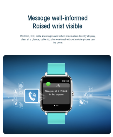 P22 Smartwatch Fitness Running Watch, Bluetooth Pedometer, Fitness Tracker Activity, Compatible with Android / iOS