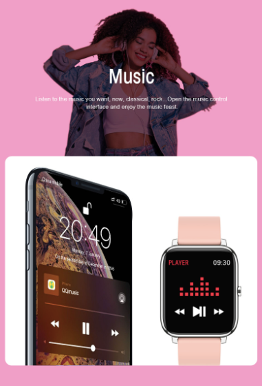 P22 Smartwatch Fitness Running Watch, Bluetooth Pedometer, Fitness Tracker Activity, Compatible with Android / iOS