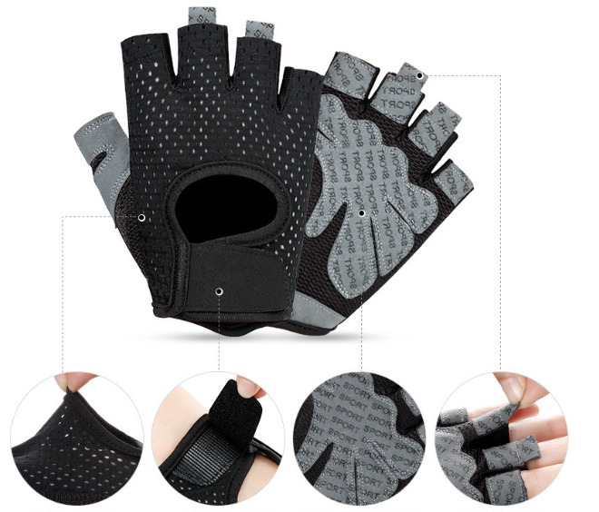 Wear-Resistant Breathable Non-Slip Fitness Gloves, Weightlifting Men's And Women's Half-Finger Gloves