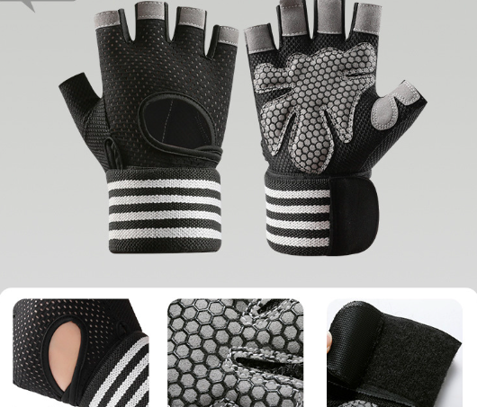 Wear-Resistant Breathable Non-Slip Fitness Weightlifting Half-Finger Gloves