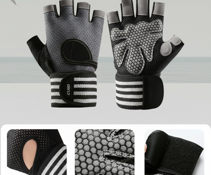 Wear-Resistant Breathable Non-Slip Fitness Gloves, Weightlifting Men's And Women's Half-Finger Gloves