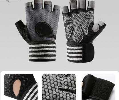 Wear-Resistant Breathable Non-Slip Fitness Gloves, Weightlifting Men's And Women's Half-Finger Gloves