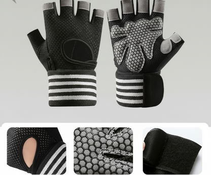 Wear-Resistant Breathable Non-Slip Fitness Gloves, Weightlifting Men's And Women's Half-Finger Gloves