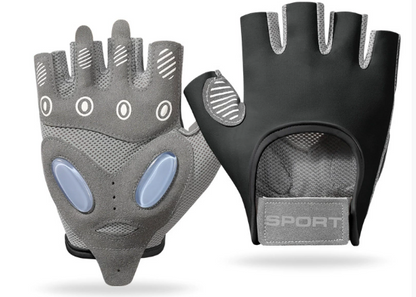 Sports Fitness Non-slip Air Cushion Shock Absorption Half Finger Wear-Resistant Gloves