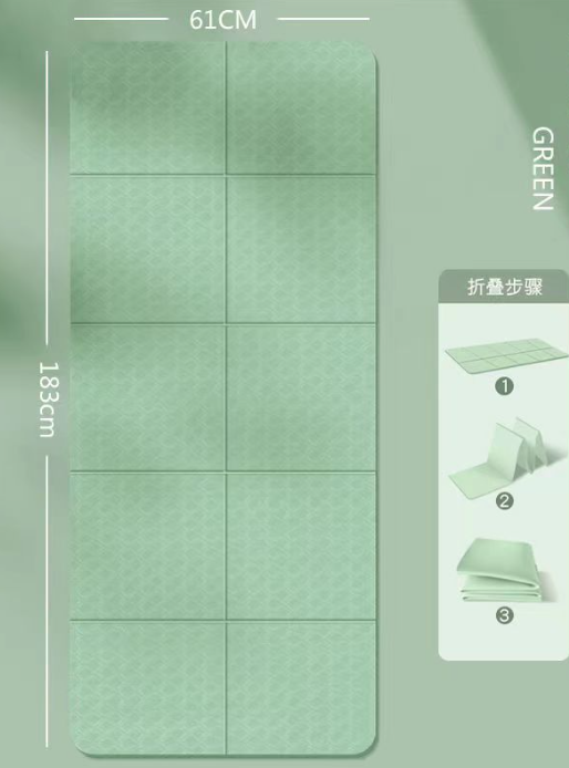 TPE Foldable Yoga Portable Mat Thickened Non-slip Fitness Home Mat - Ideal for Yoga, Pilates, Stretching & Floor Exercises