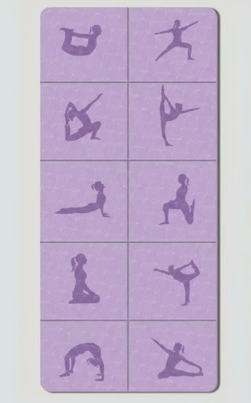 TPE Foldable Yoga Portable Mat Thickened Non-slip Fitness Home Mat - Ideal for Yoga, Pilates, Stretching & Floor Exercises